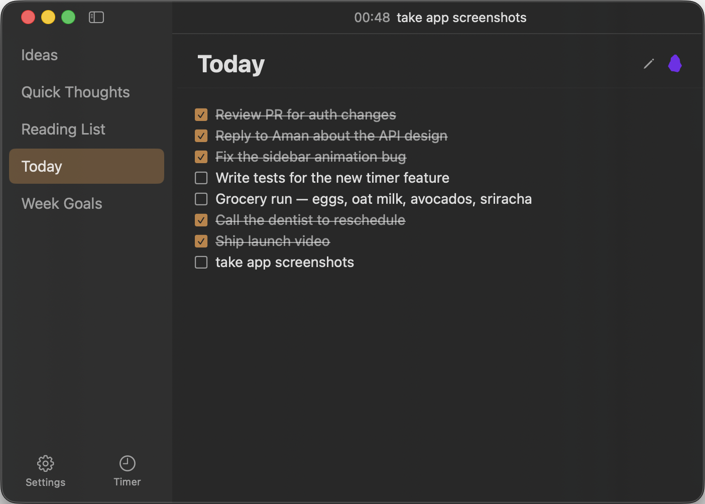 Notes with todos